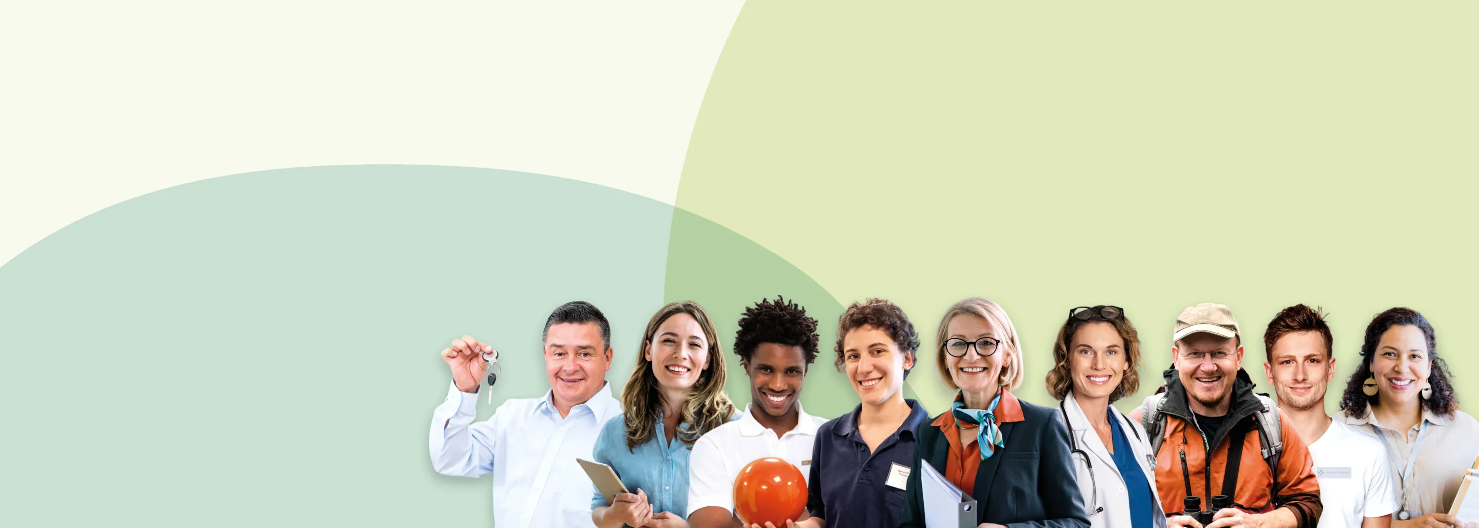 Eine Gruppe Personen, die verschiedene Dienstleistungen für ältere Menschen erbringen.